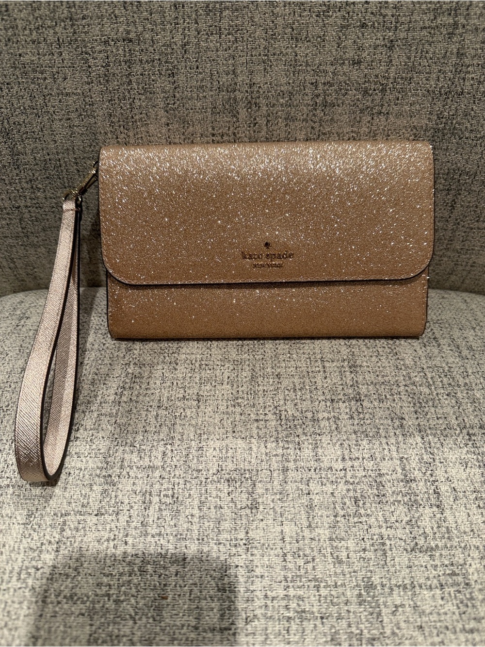 Kate Spade Gold Glitter Clutch